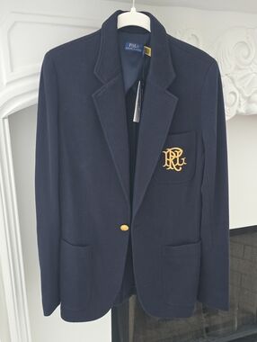 Polo by Ralph Lauren Navy Blazer with Gold Crest Patch